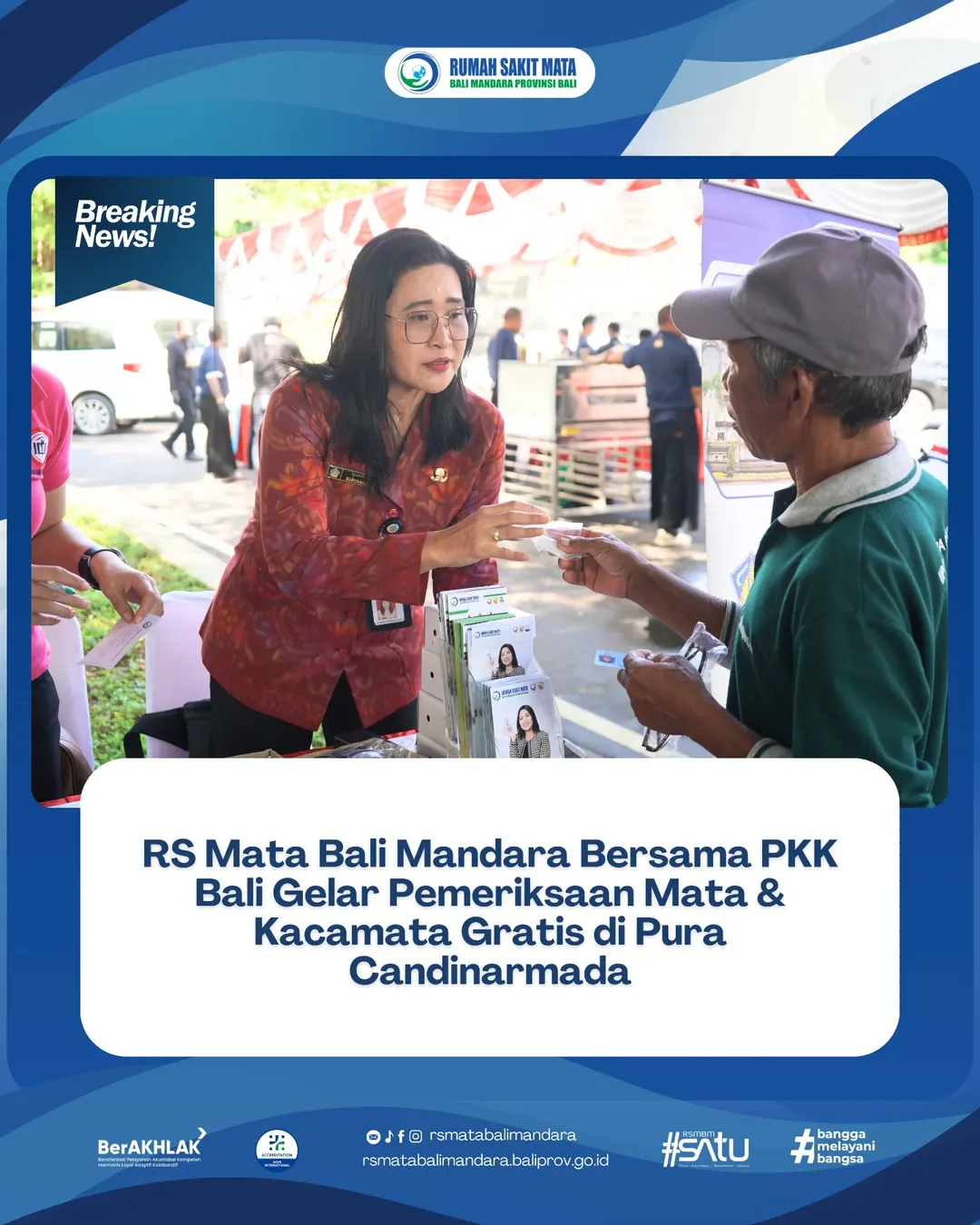 RS Mata Bali Mandara Bersama PKK Bali Gelar Pemeriksaan Mata & Kacamata Gratis di Candinarmada