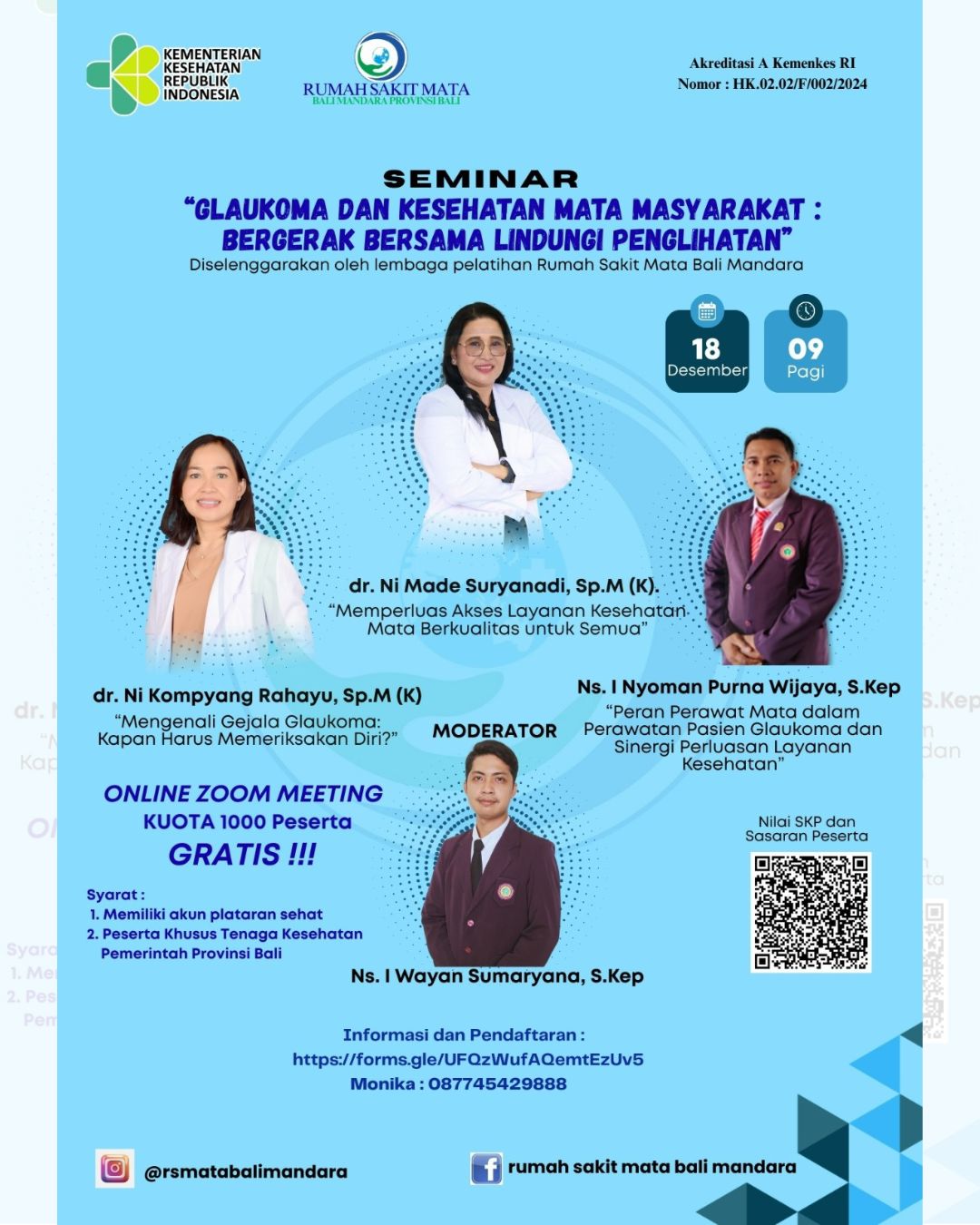 Seminar Kesehatan Mata “Glaukoma dan Kesehatan Mata Masyarakat: Bergerak Bersama Lindungi Penglihatan”