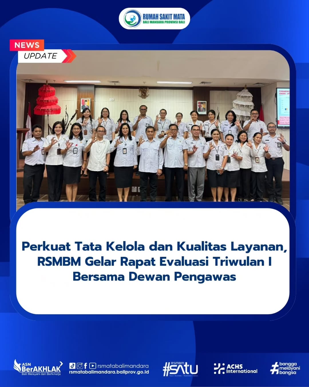 Perkuat Tata Kelola dan Kualitas Layanan, RSMBM Gelar Rapat Evaluasi Triwulan I Bersama Dewan Pengawas